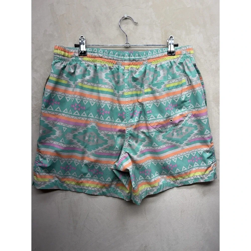 Chubbies Swim Trunks Men XL  Mint Green Aztec Tribal Neon 5.5